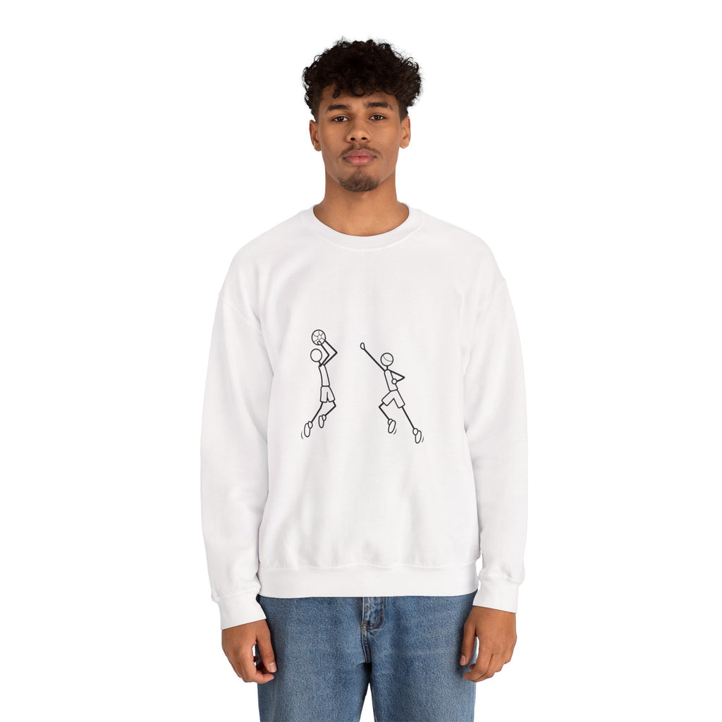 Minimal Line Basketball Players Sweatshirt | Simple Sports Graphic