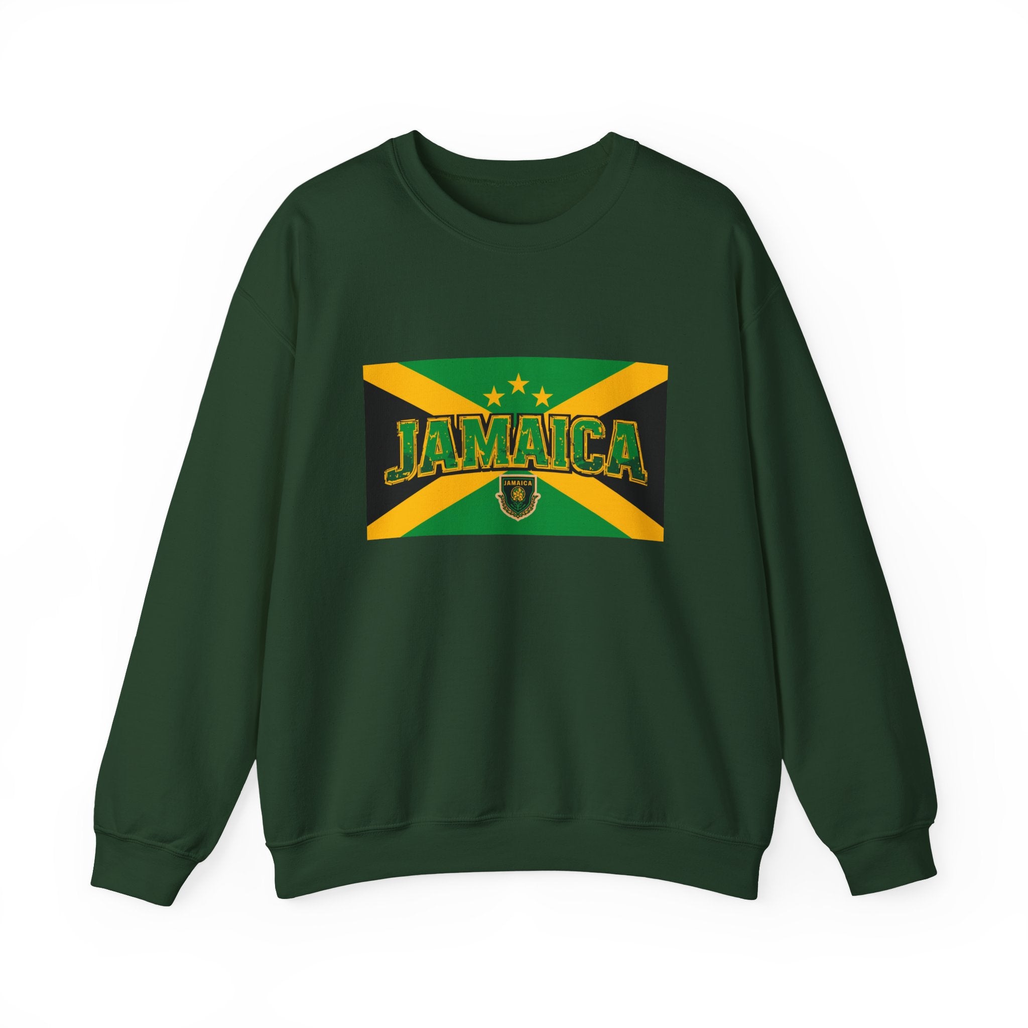 Jamaica Flag Crewneck Sweatshirt — Retro Jamaica Graphic Pullover