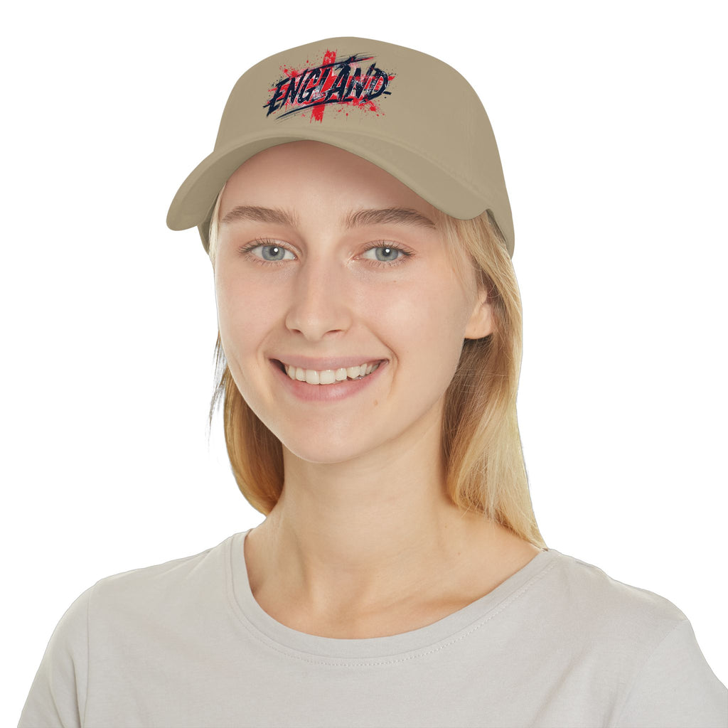 England Flag Baseball Cap – Grunge 'England' Logo Low Profile Hat, Patriotic Soccer Fan Gift