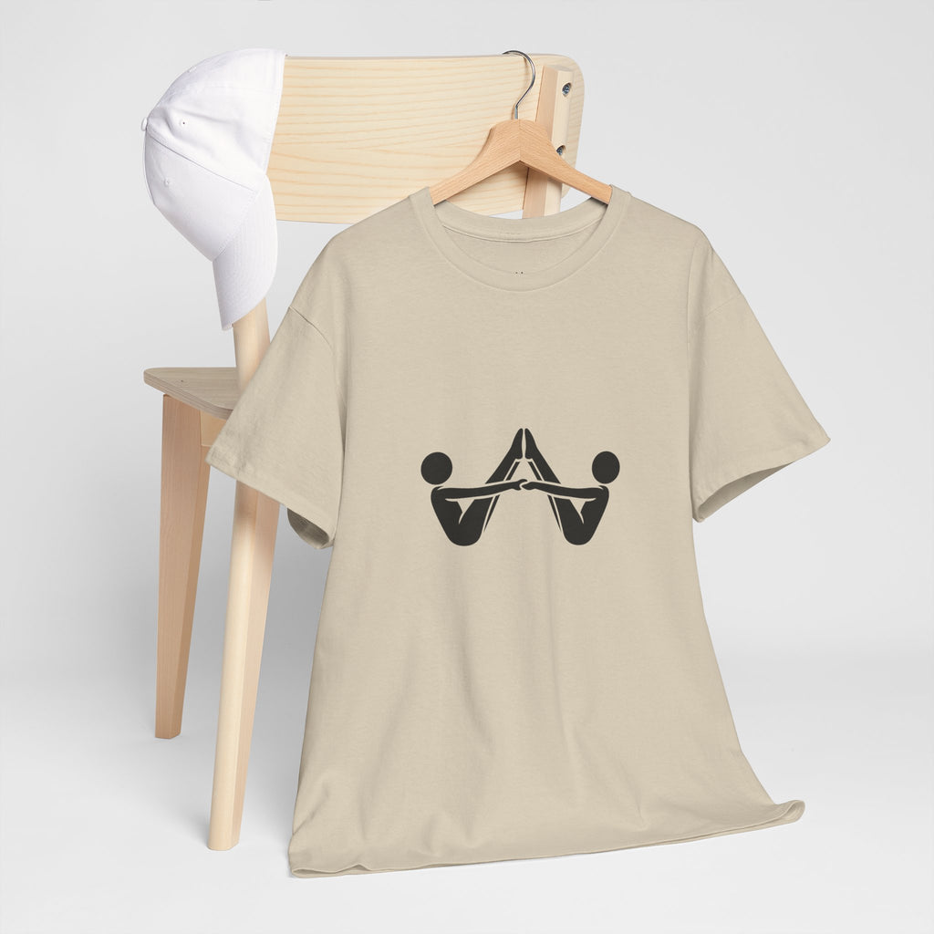 Abstract Mirror Hands T-Shirt — Minimalist Geometric Graphic Tee