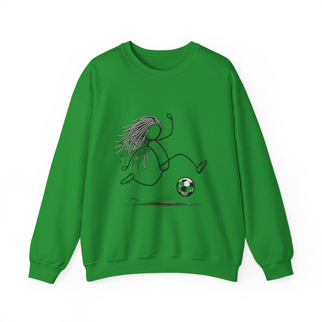 Dreadlock Soccer Unisex Heavy Blend™ Crewneck Sweatshirt Stick Figure Gift Soccer Football Fun