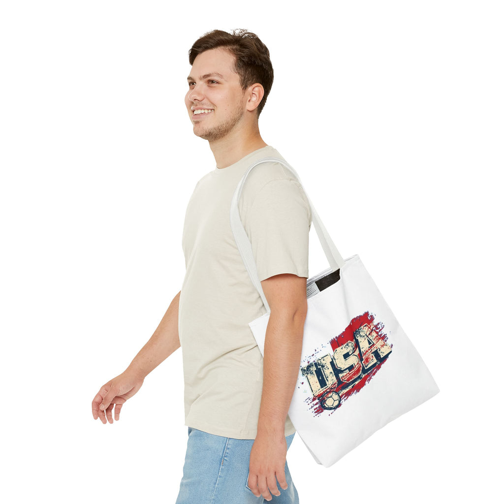Patriotic USA Tote Bag — American Pride Eagle & Flag All-Over Print