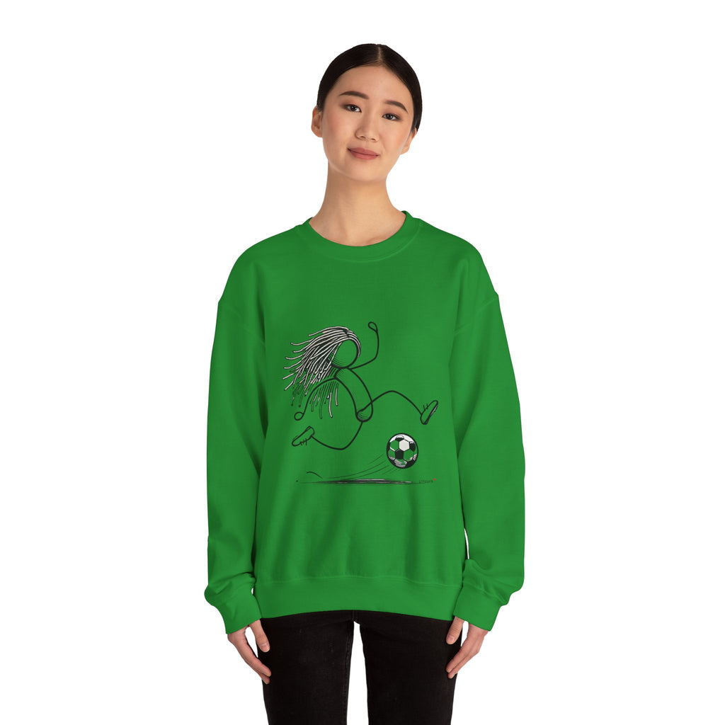 Dreadlock Soccer Unisex Heavy Blend™ Crewneck Sweatshirt Stick Figure Gift Soccer Football Fun