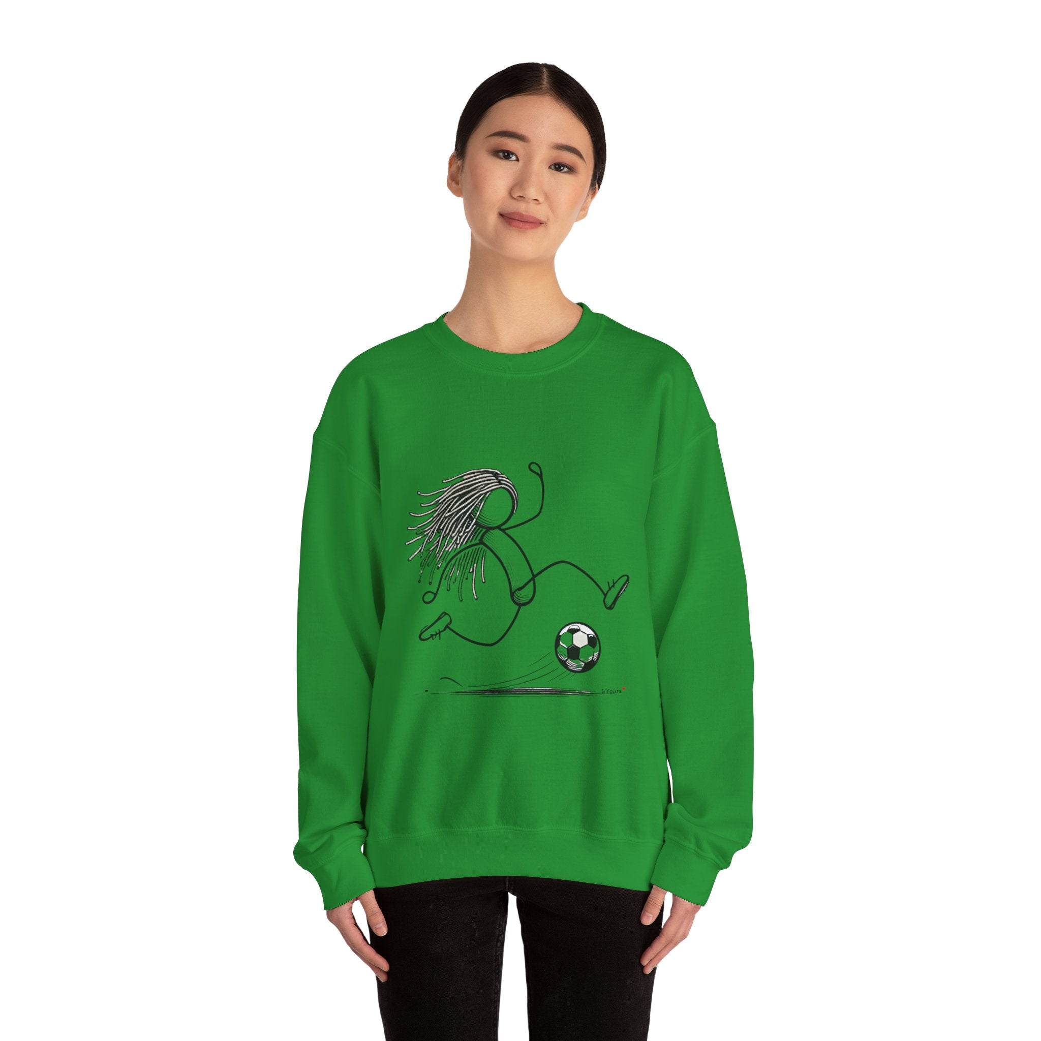 Dreadlock Soccer Unisex Heavy Blend™ Crewneck Sweatshirt Stick Figure Gift Soccer Football Fun