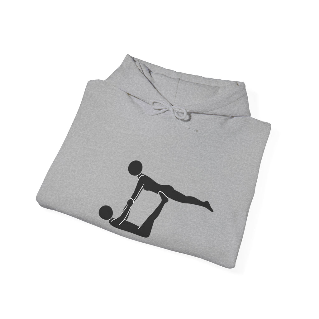 Acro Yoga Partner Pose Hoodie — Silhouette Couples Acrobatics Sweatshirt