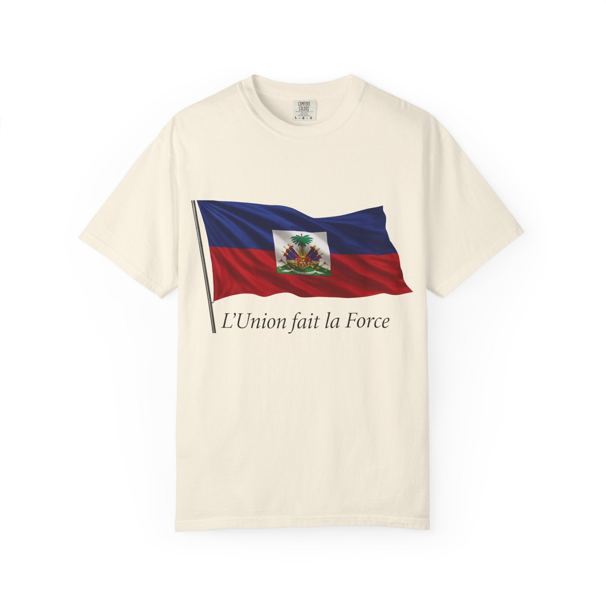 Haiti Flag T-Shirt — "L'Union fait la Force" Patriotic Tee