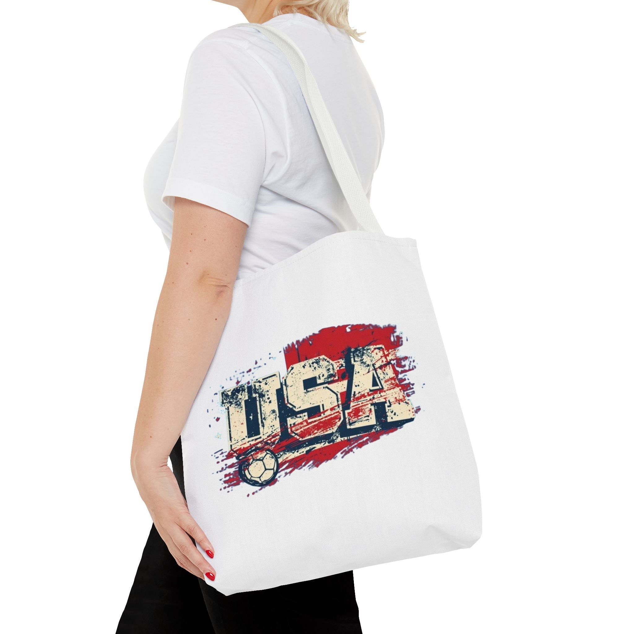 Patriotic USA Tote Bag — American Pride Eagle & Flag All-Over Print