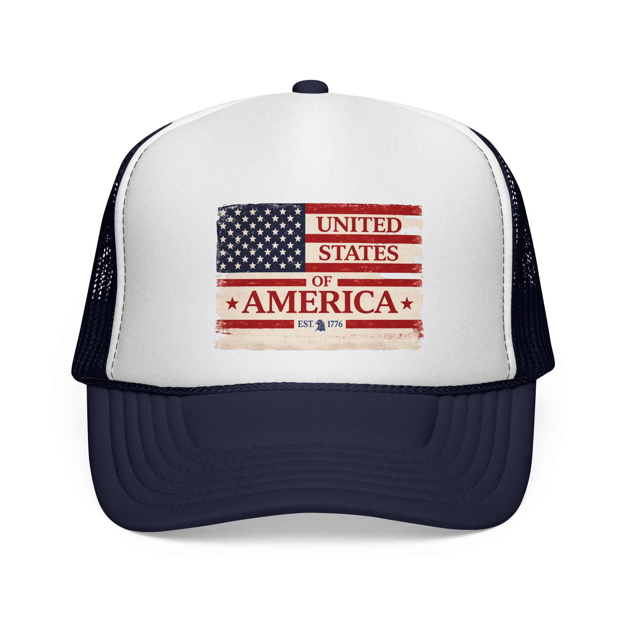 United States of America Flag Trucker Cap | Vintage American Flag Mesh Hat