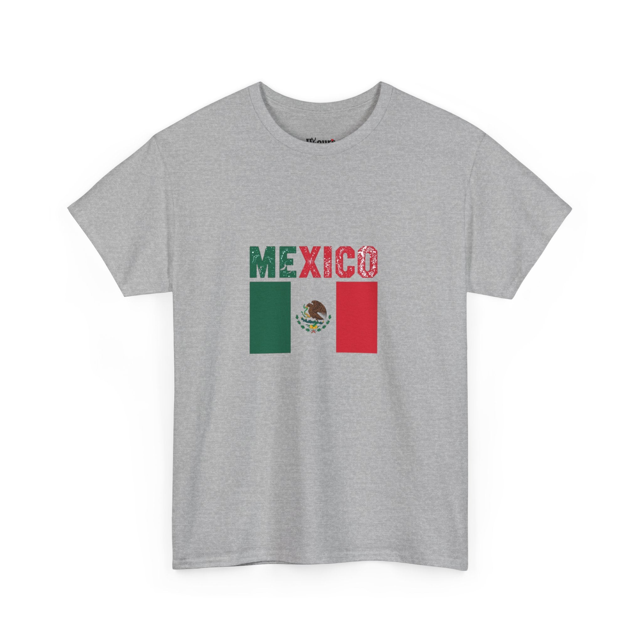 Mexico Flag T‑Shirt – Distressed Mexico Text with Mexican Flag Graphic