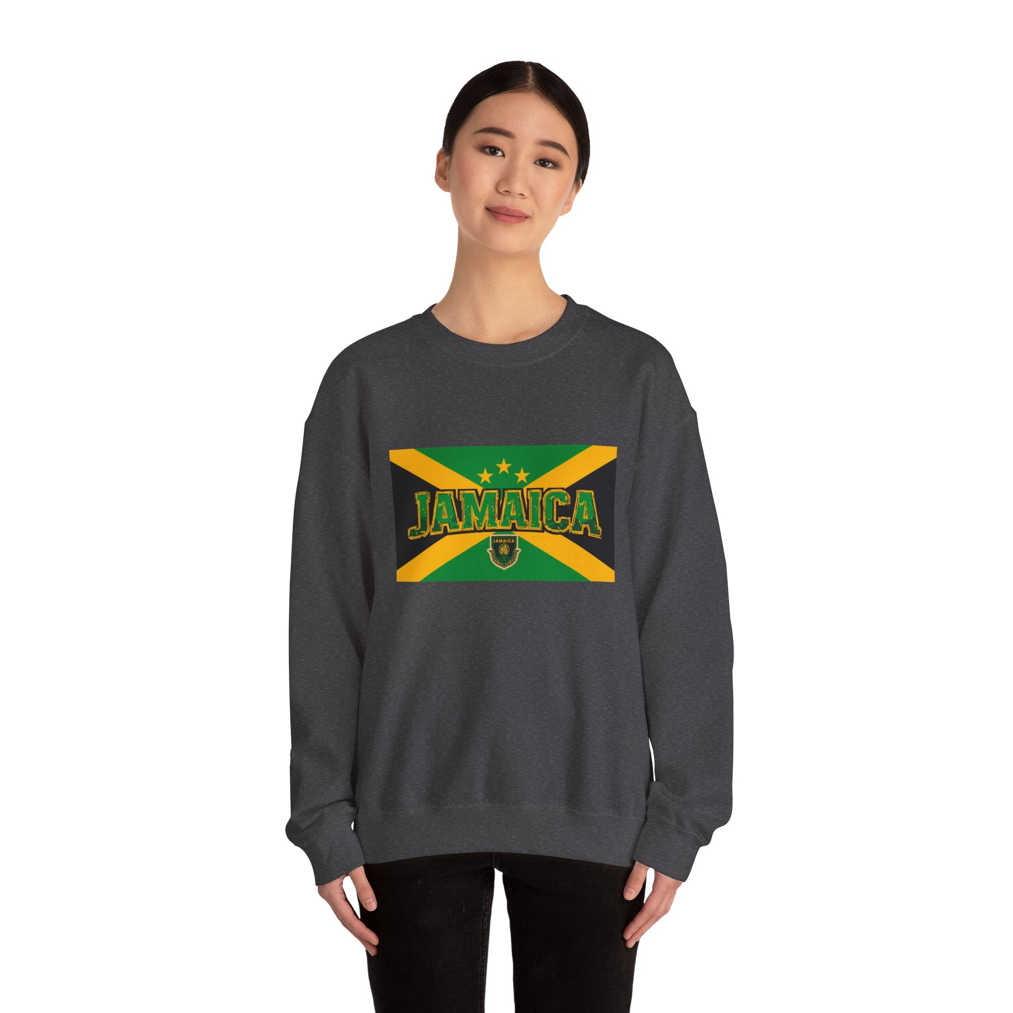 Jamaica Flag Crewneck Sweatshirt — Retro Jamaica Graphic Pullover