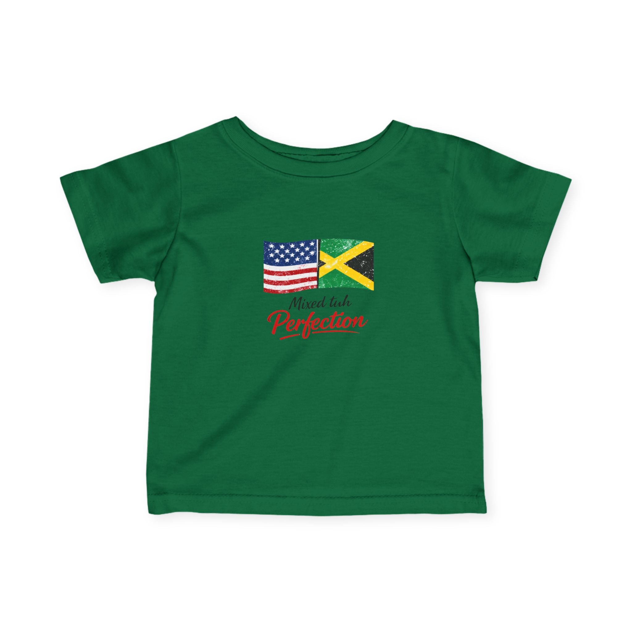 Infant Tee - "Mixed Into Perfection" USA & Jamaica Flag Baby Shirt