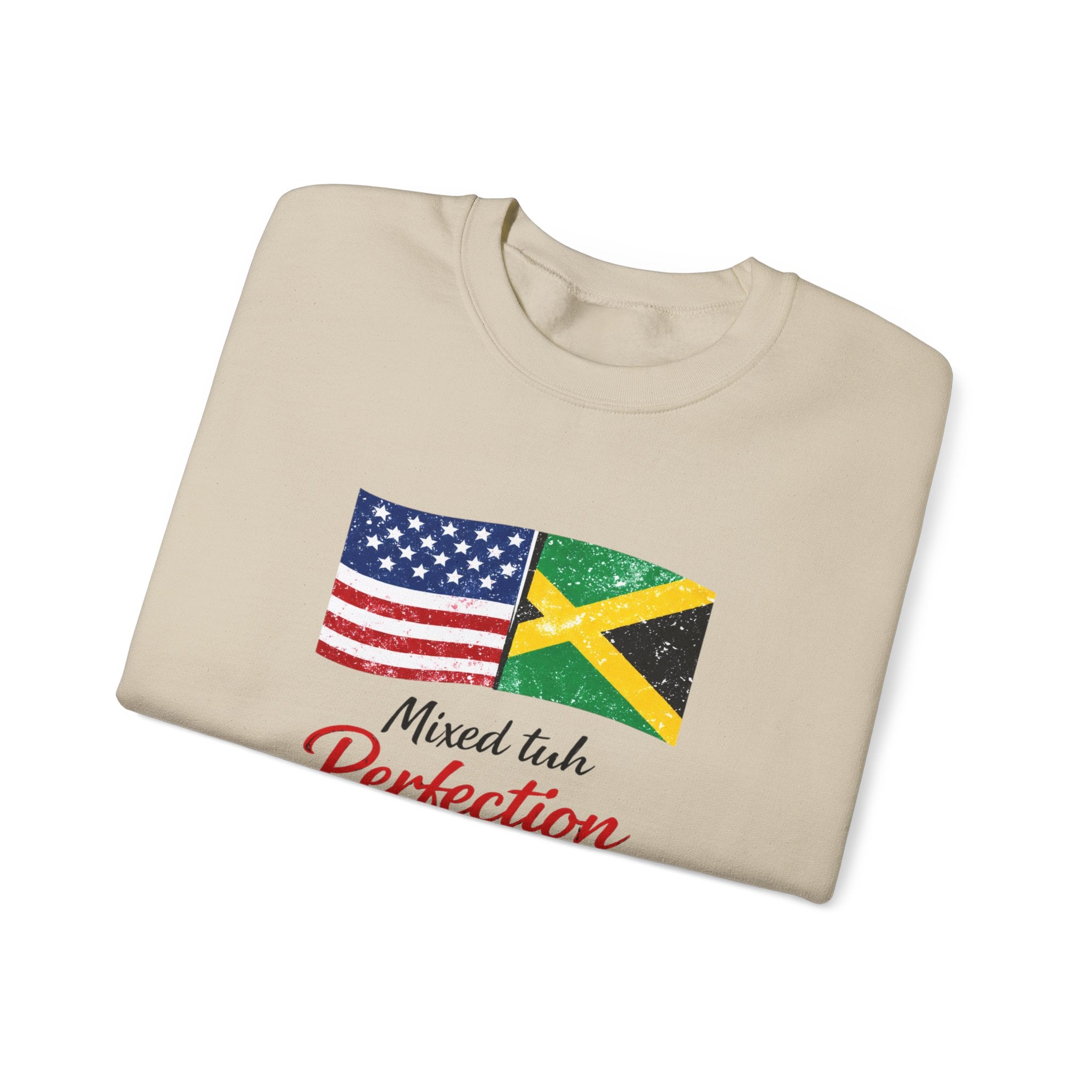 Mixed Tubh Perfection Sweatshirt — USA & Jamaica Flag Crewneck