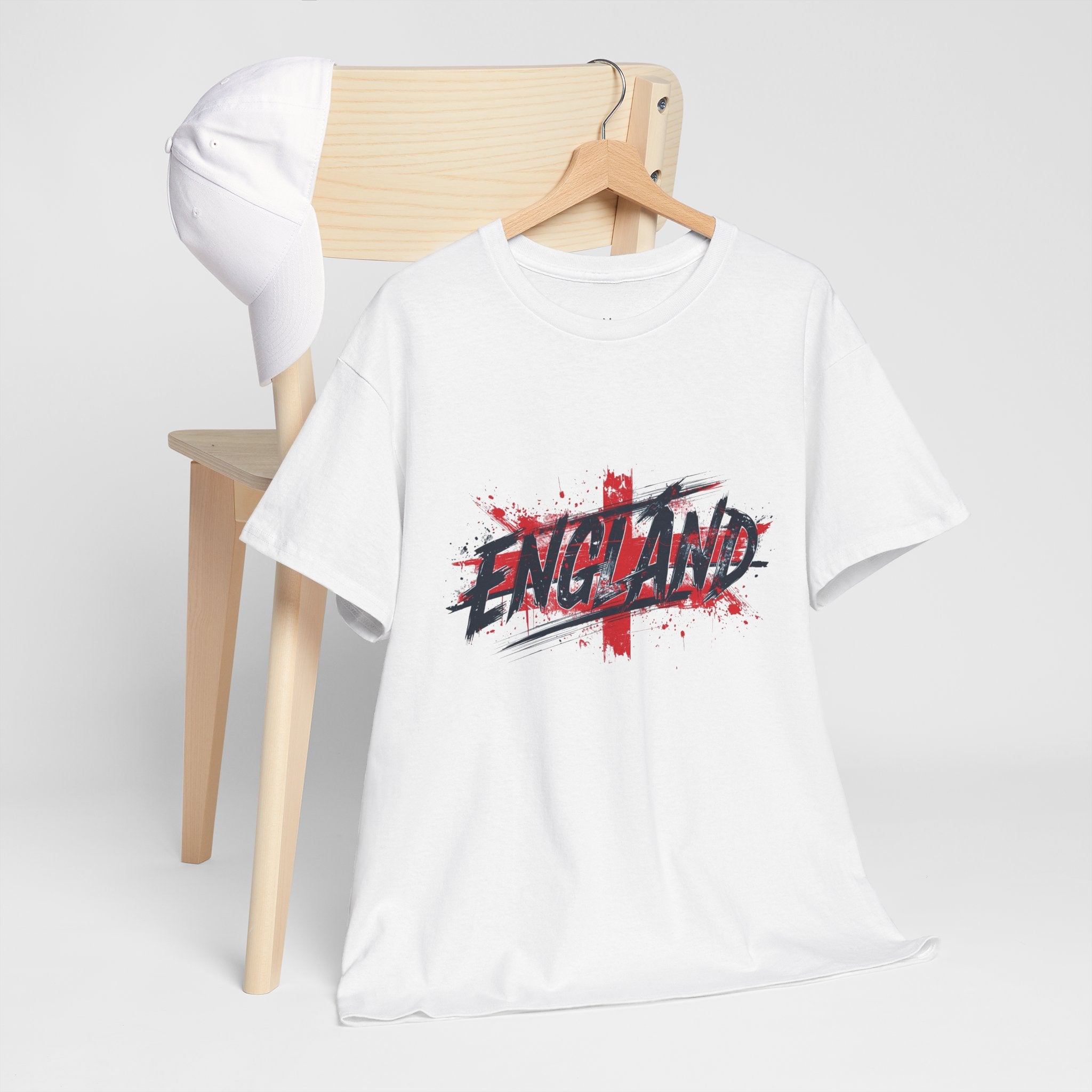 England Graphic T-Shirt — Grunge St. George Cross Football Fan Tee