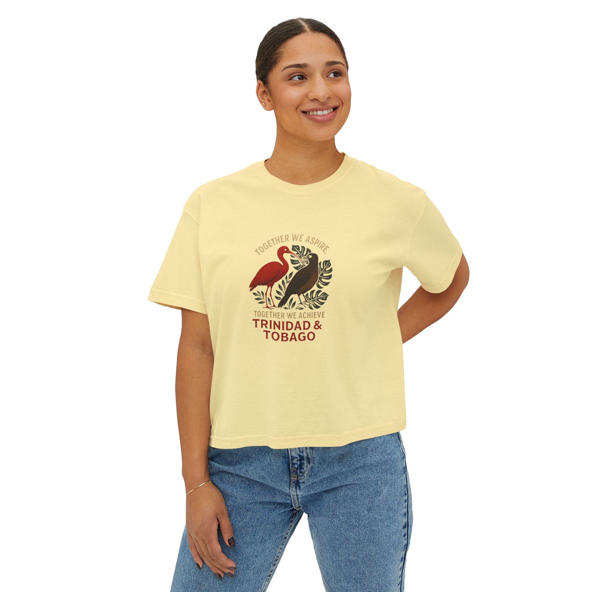 Trinidad & Tobago Graphic Tee — 'Together We Achieve' Women’s Boxy Shirt