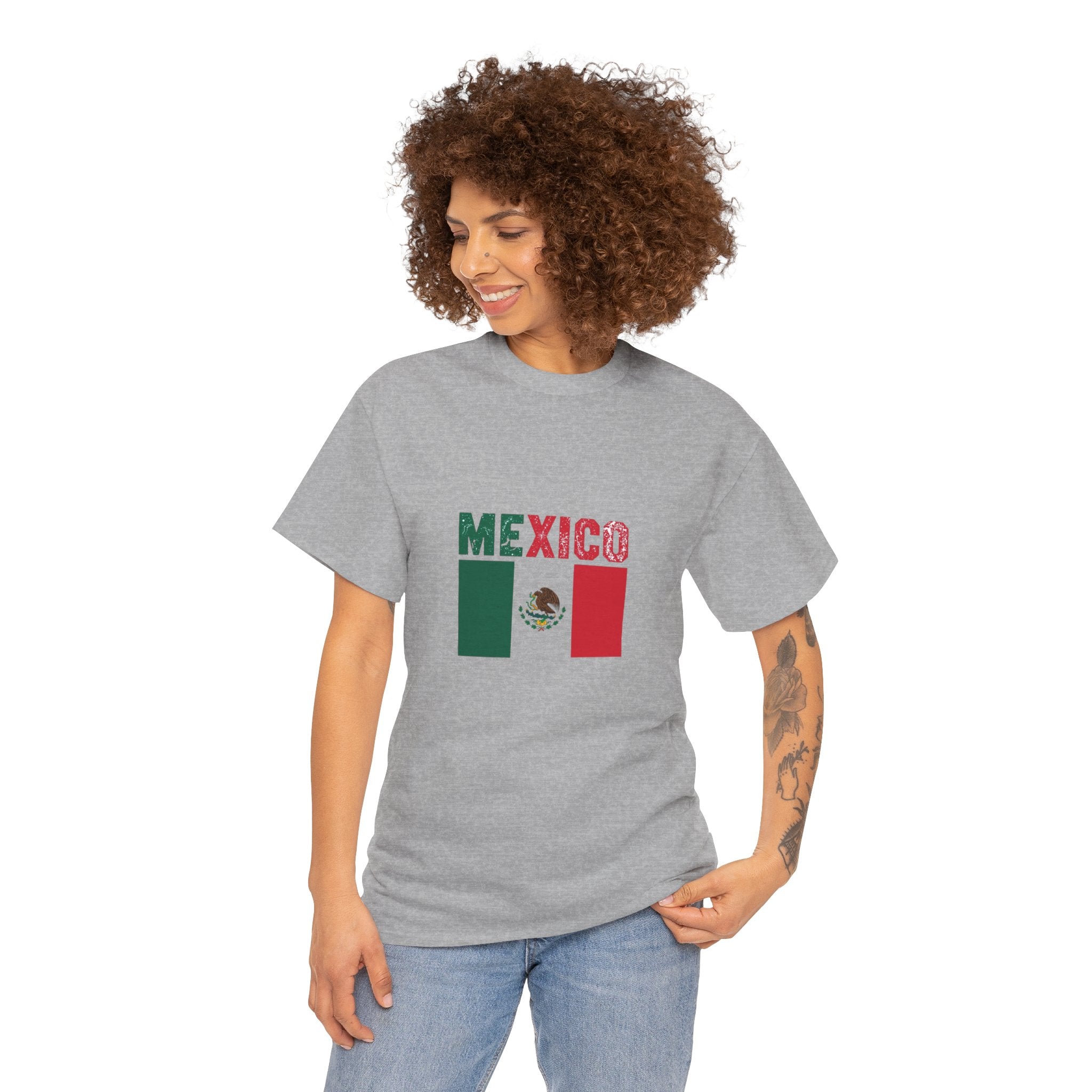 Mexico Flag T‑Shirt – Distressed Mexico Text with Mexican Flag Graphic