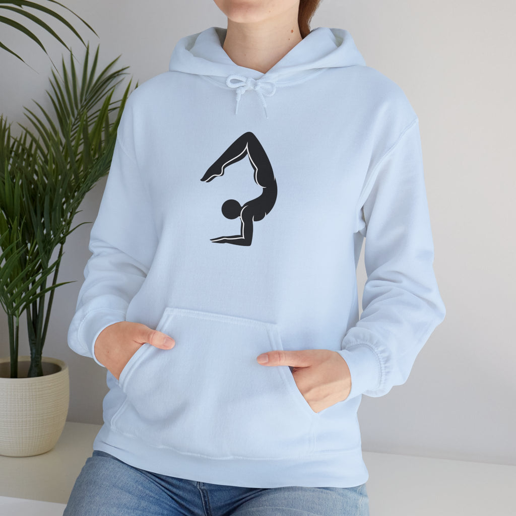 Yoga Pose Hoodie — Minimal Handstand Silhouette Sweatshirt