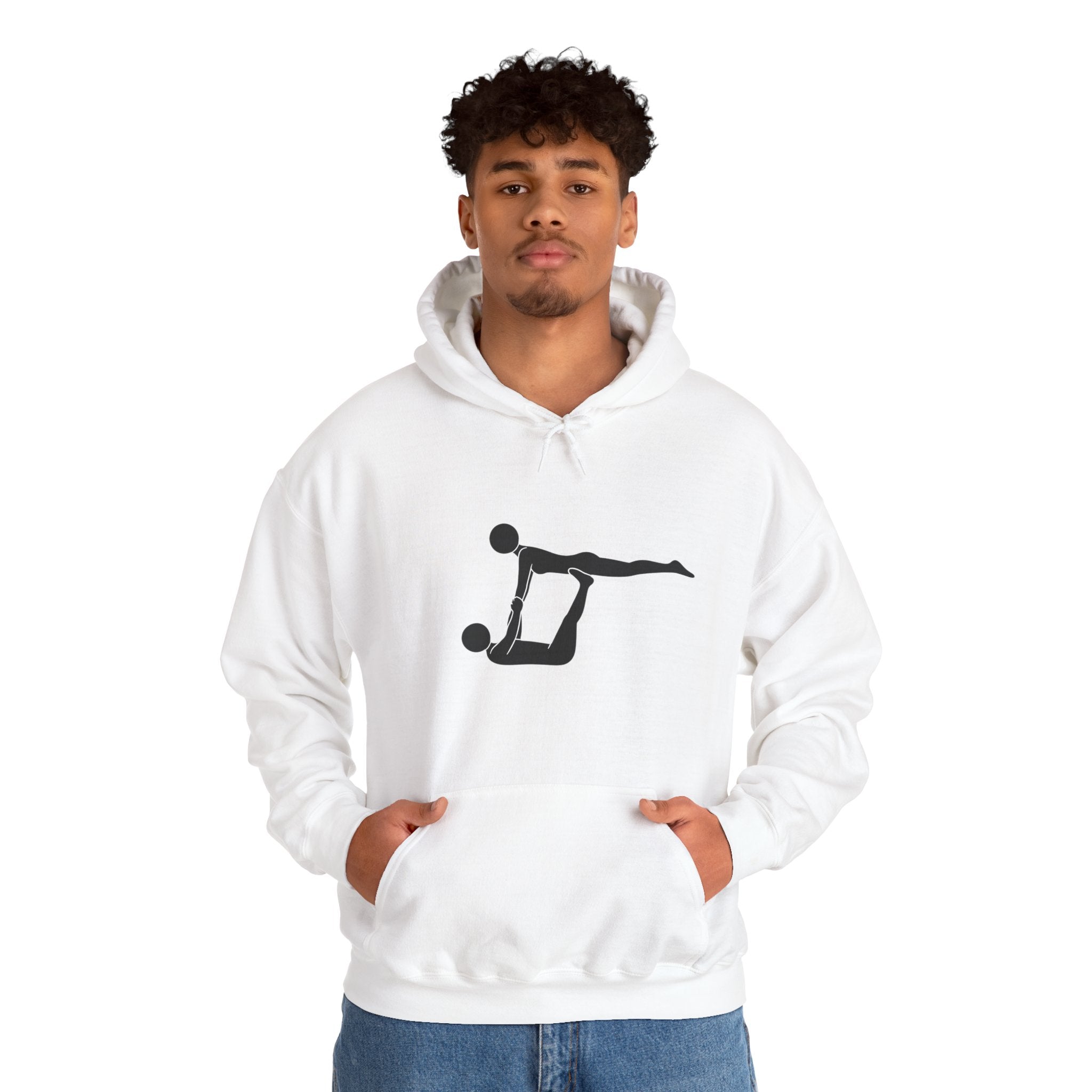 Acro Yoga Partner Pose Hoodie — Silhouette Couples Acrobatics Sweatshirt