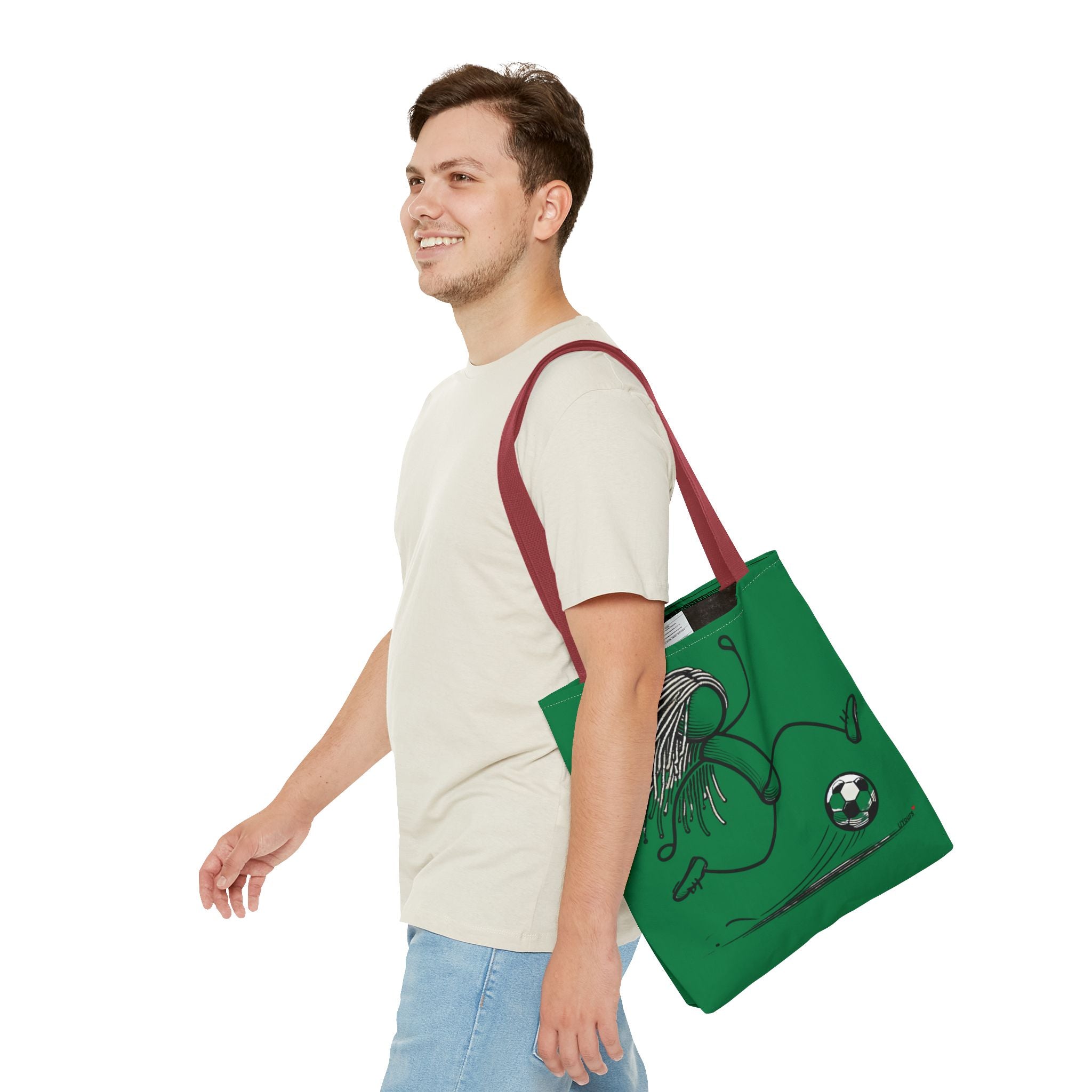 Soccer Girl Tote Bag – Green All-Over Print Sports Tote